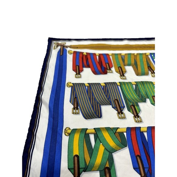 Hermès Men's Les Sangles Silk Scarf / Handkerchief Vintage Hermes Elegant Piece - Picture 3 of 10
